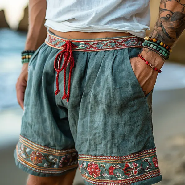 Vintage Washed Linen Shorts - Yiyistories.com 