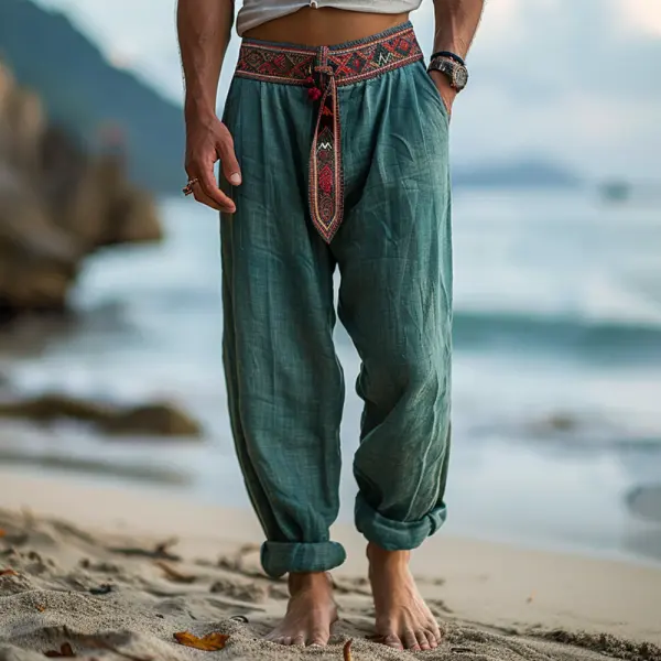 Retro Loose Breathable Men's Linen Casual Pants - Dozenlive.com 