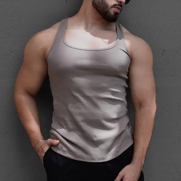 Men's Plain Sleeveless Tank Top - Menilyshop.com 