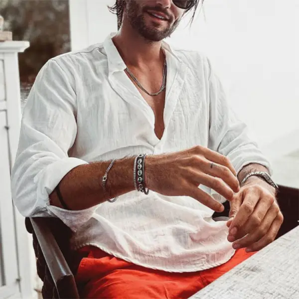 Breathable Cotton And Linen Men's Summer Shirt - Yiyistories.com 