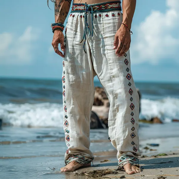 Linen Retro Loose Breathable Men's Casual Pants - Yiyistories.com 