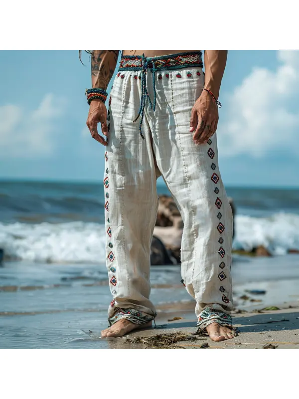 Linen Retro Loose Breathable Men's Casual Pants - Localziv.com 