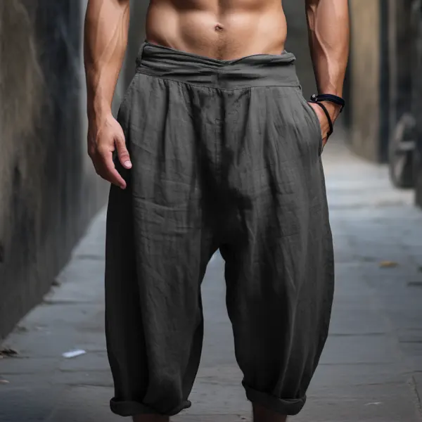 Men's Holiday Linen Loose Casual Pants - Yiyistories.com 