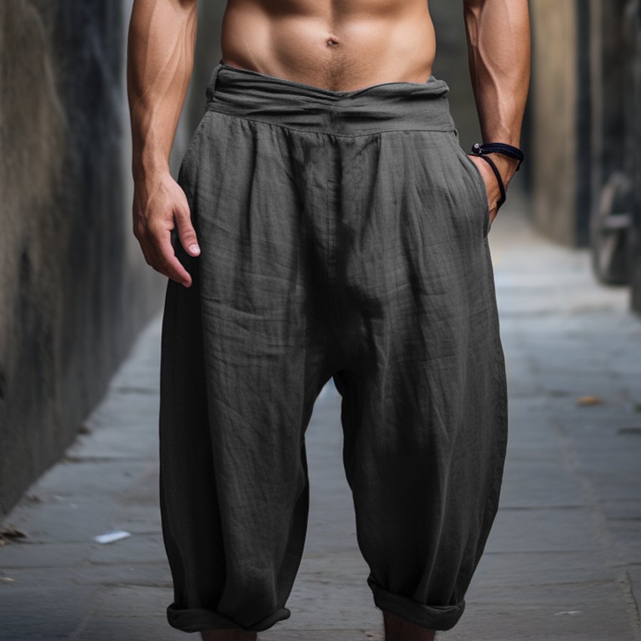 

Men's Holiday Linen Loose Casual Pants