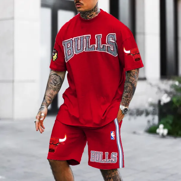 Men's Chicago Chicago Basketball Print Shorts Suit - Dozenlive.com 