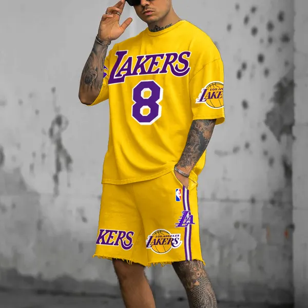 Men's Los Angeles Basketball Jersey Shorts Suit - Dozenlive.com 