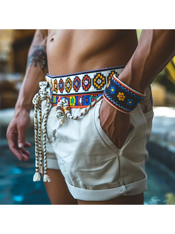 Ethnic Retro Casual Shorts Bohemian Style Shorts - Localziv.com 