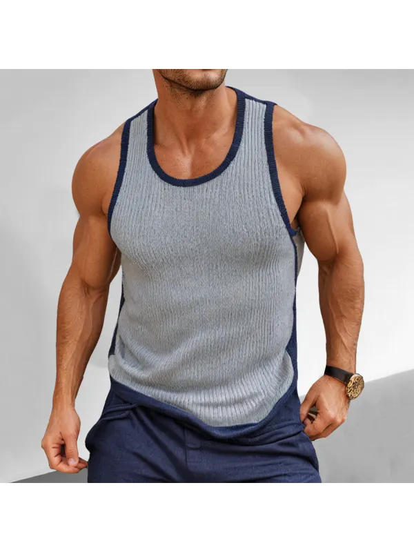 Fitness Contrast Color Casual Tight Vest - Ootdmw.com 