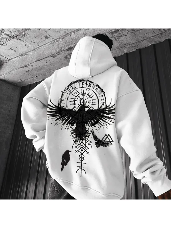 Oversize S Totem Print Hoodie - Ootdmw.com 