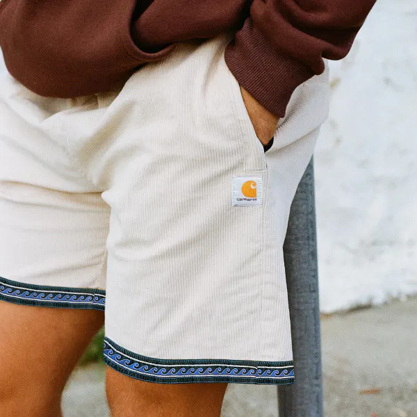 Corduroy Surf Shorts Unisex Street Retro Skateboard Shorts - Albionstyle.com 