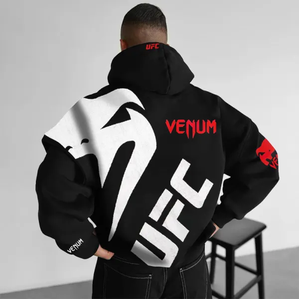 Unisex Oversized UFC Printed Hooded Casual Sweatshirt - Yiyistories.com 