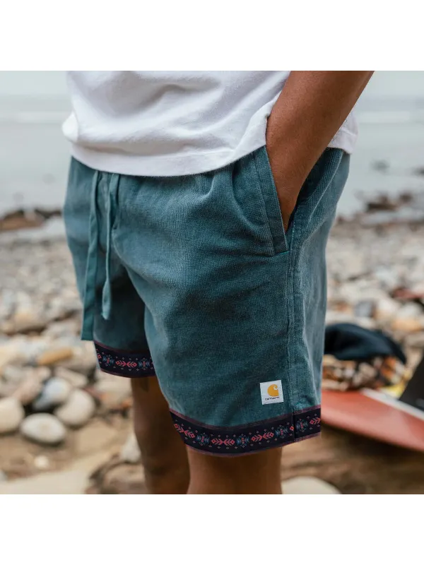 Corduroy Surf Shorts Unisex Street Retro Skateboard Shorts - Timetomy.com 