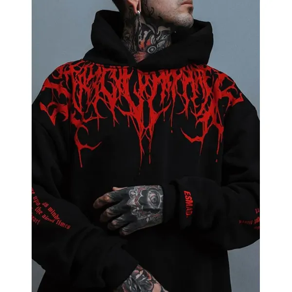 Evil Blood Oversize Large Pattern Hoodie - Spiretime.com 