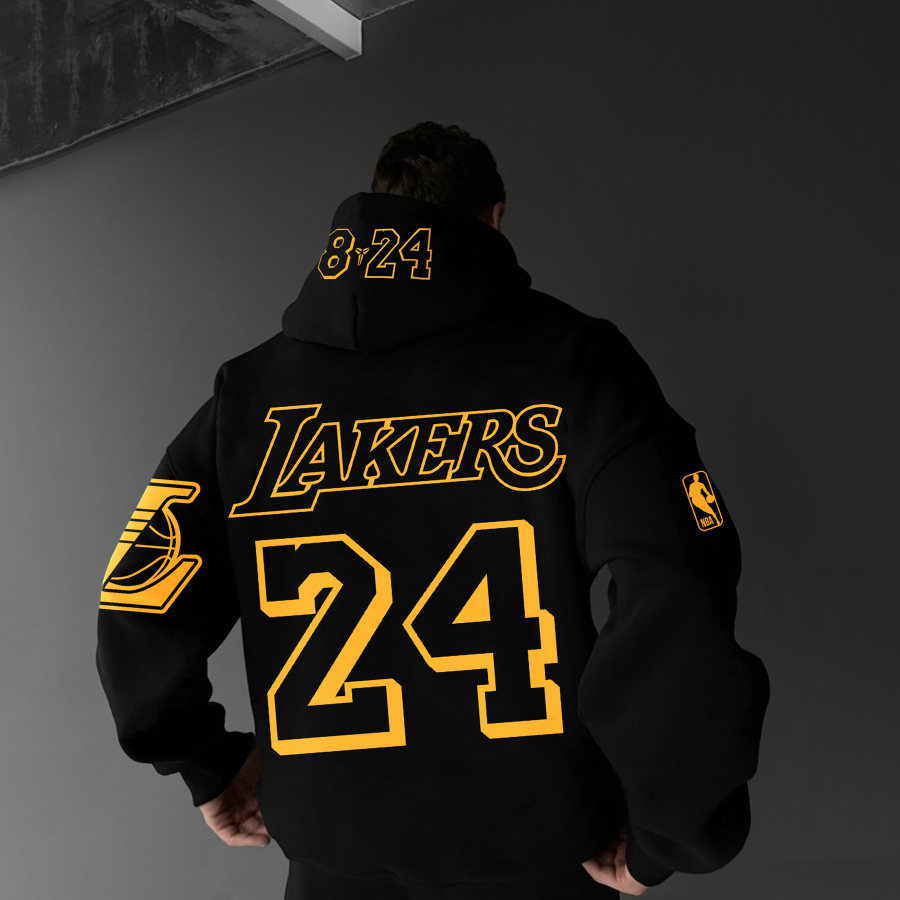 

Oversized Street Style Basketball Print Hoodie Number 24 Hoodie