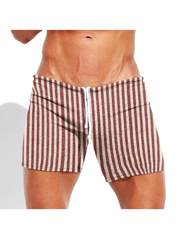 Men's Striped Sexy Tight Shorts - Localziv.com 