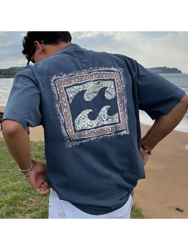 Vintage Surf Oversized Short Sleeve Sports T-Shirt - Localziv.com 