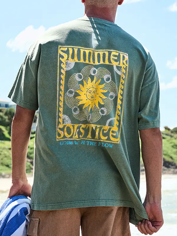 Vintage Surf Print T-shirt - Menbarn.com 