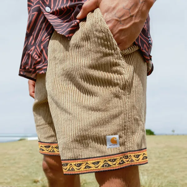 Corduroy Surf Shorts Unisex Street Retro Skateboard Shorts - Trisunshine.com 