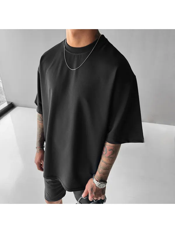 Neutral Simple Basic Solid Color T-shirt - Aptkoi.com 