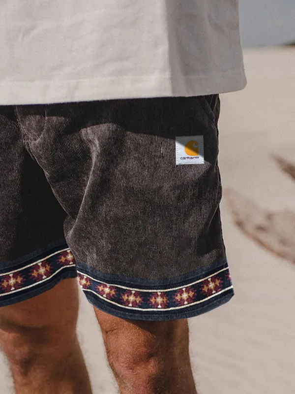 Carhartt Corduroy Surf Shorts Unisex Street Retro Skateboard Shorts - Menbarn.com 