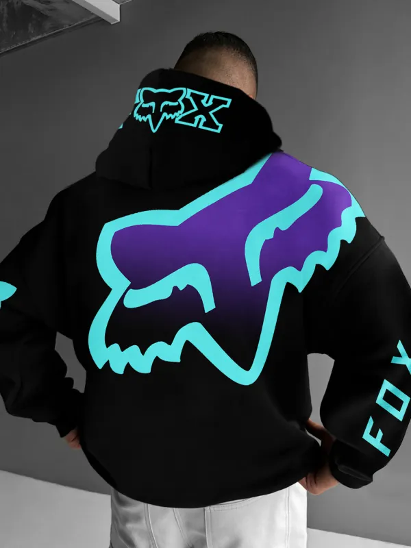 Oversize Racing Print Hoodie - Pragmaace.com 