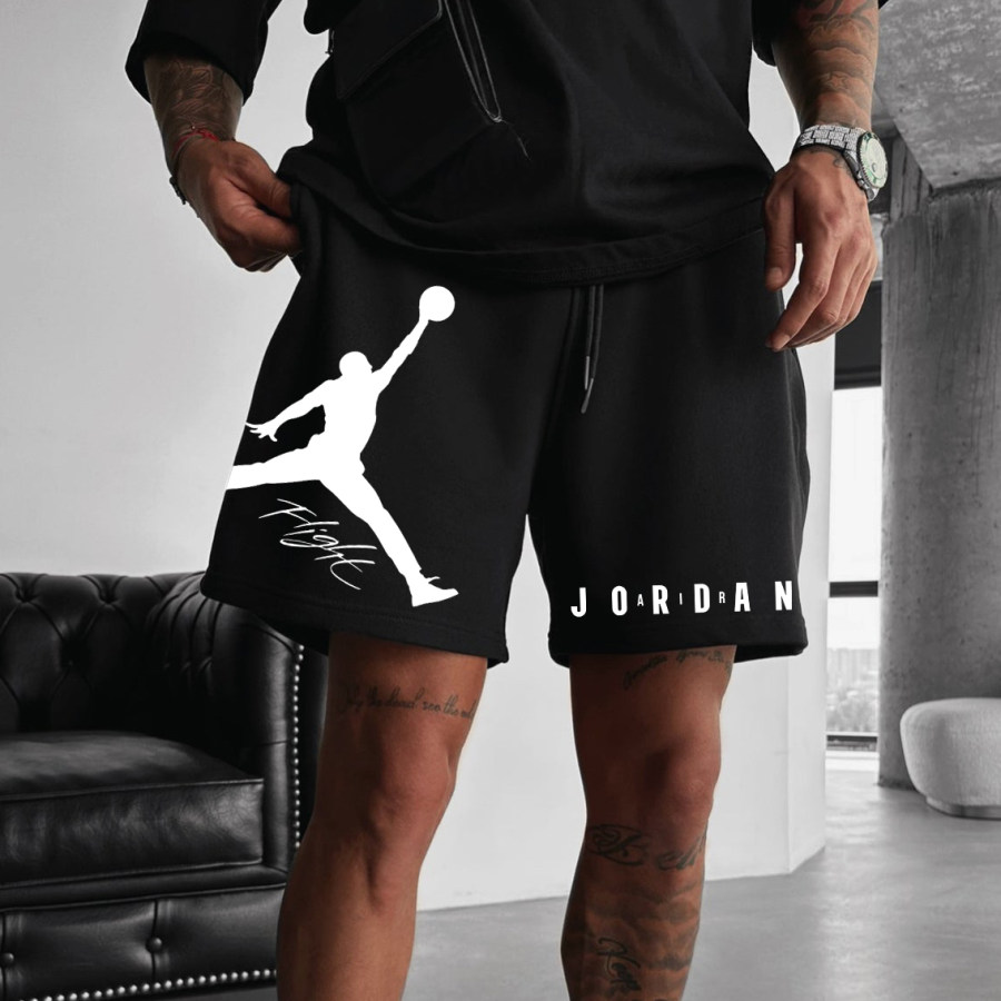 

Men's Street Style Basketball Print Shorts