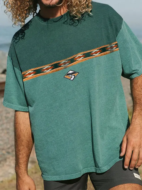 Men's Vintage Print Surf T-Shirt - Pragmaace.com 