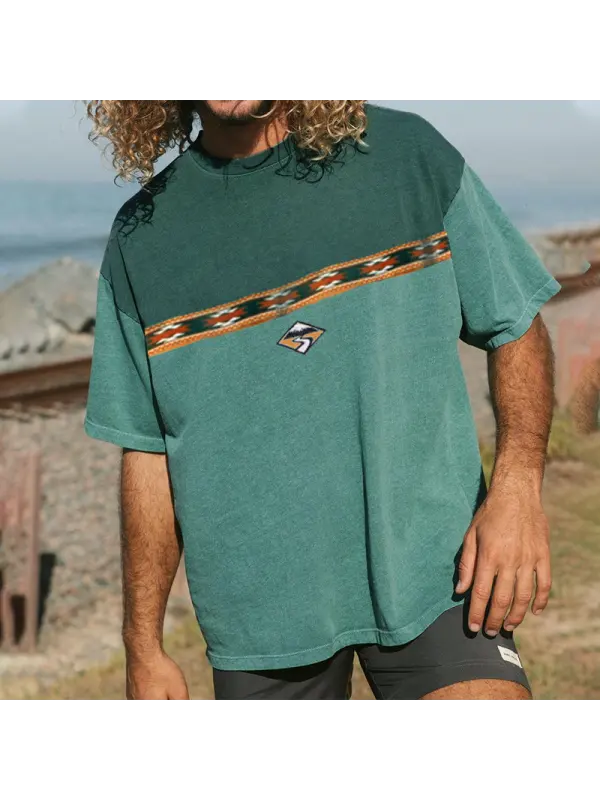 Men's Vintage Print Surf T-Shirt - Ootdmw.com 