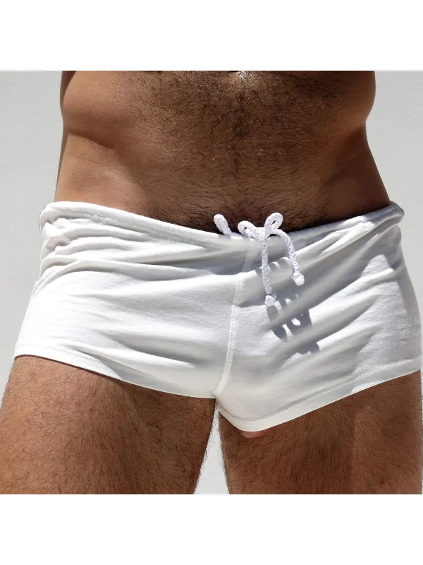Men's Plain Casual Boxer Swim Trunks - Aptkoi.com 
