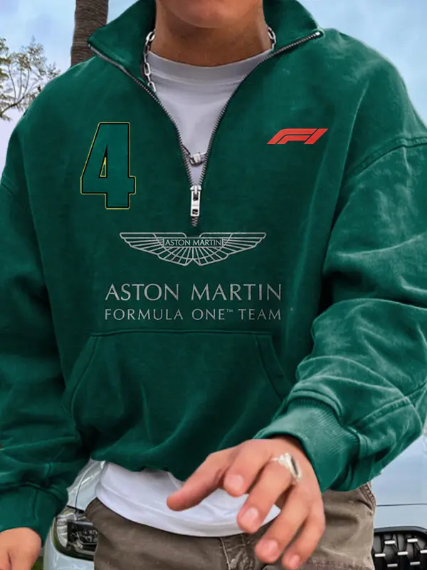 Men's Oversized Hoodie Racing Print Green - Pragmaace.com 