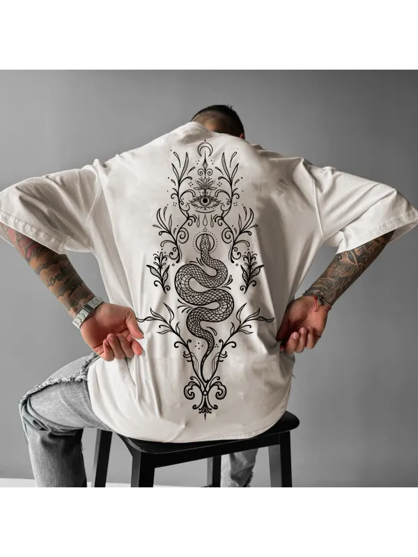 Ethnic And Religious Design Loose T-shirt - Ootdmw.com 