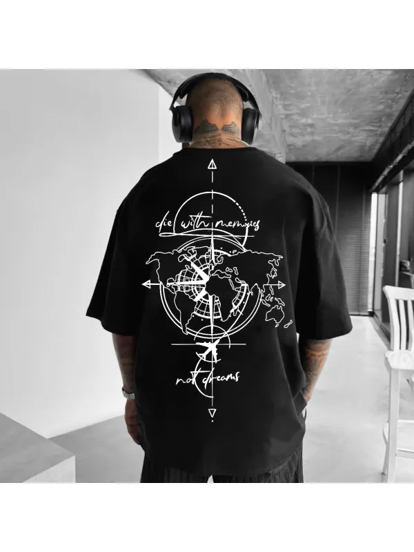 Map Design Casual T-shirt - Wearmw.chimpone.com 