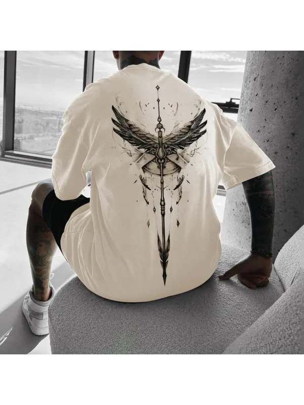 Religious Wing Printed Loose T-shirt - Timetomy.com 