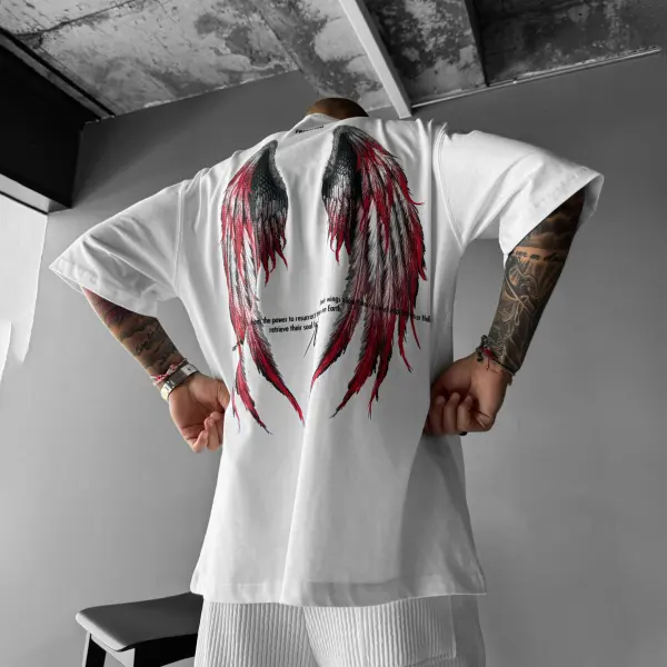 Unisex Casual Angel Wings T-Shirt - Ootdyouth.com 