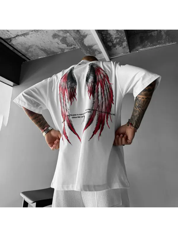 Unisex Casual Angel Wings T-Shirt - Valiantlive.com 