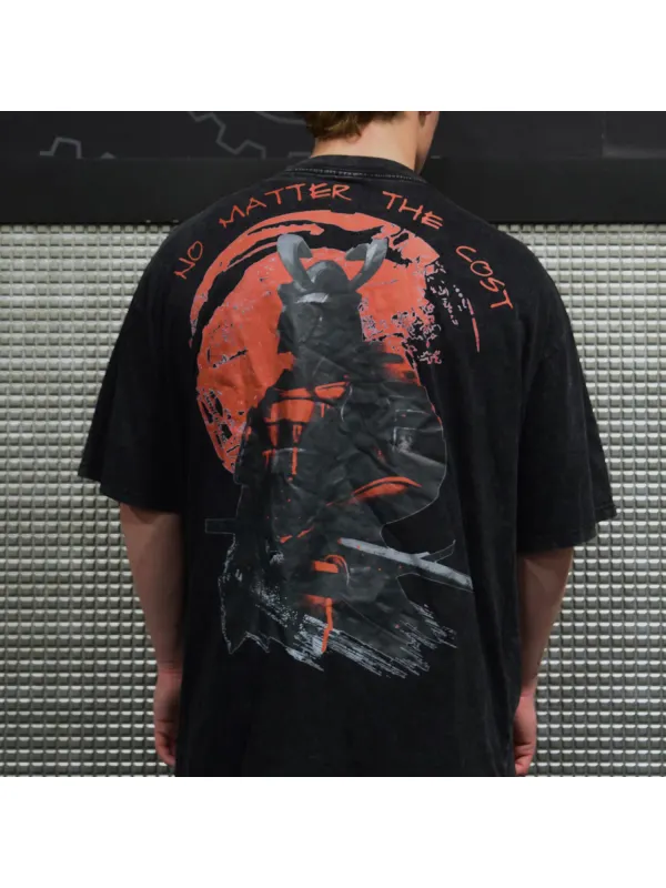 Samurai Printed Loose T-shirt - Anrider.com 