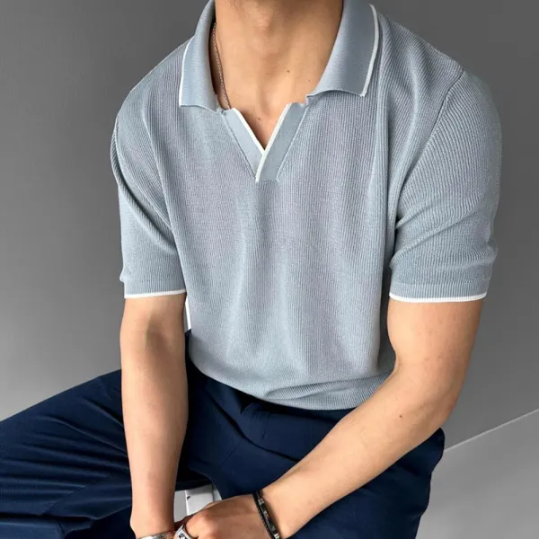 Men's Casual Knitted Polo Shirt - Yiyistories.com 