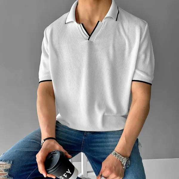 Men's Zhuang's Casual Knitted Polo Shirt - Yiyistories.com 