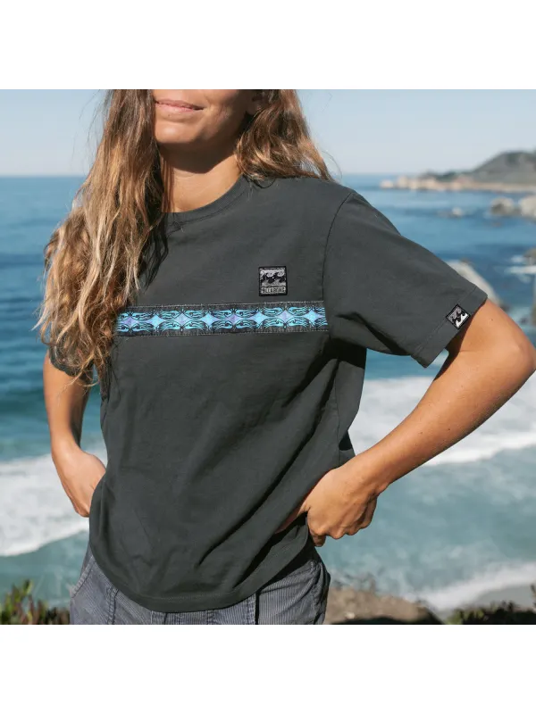 Casual Vintage Print Surf T-Shirt - Aptkoi.com 
