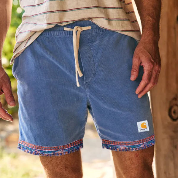 Corduroy Surf Shorts Unisex Street Retro Skateboard Shorts - Salolist.com 