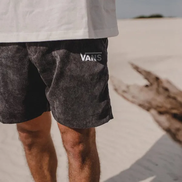 Corduroy Surf Shorts Unisex Street Retro Skateboard Shorts - Upgradecool.com 