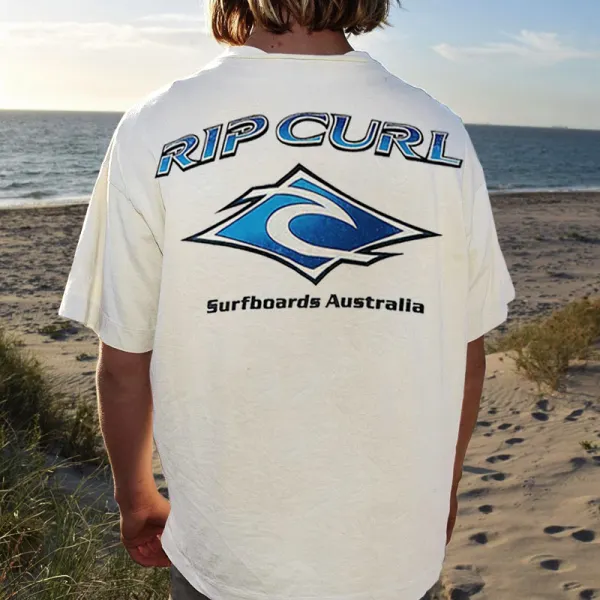 Vintage Oversized Unisex Holiday Surf Print T-shirt - Trisunshine.com 