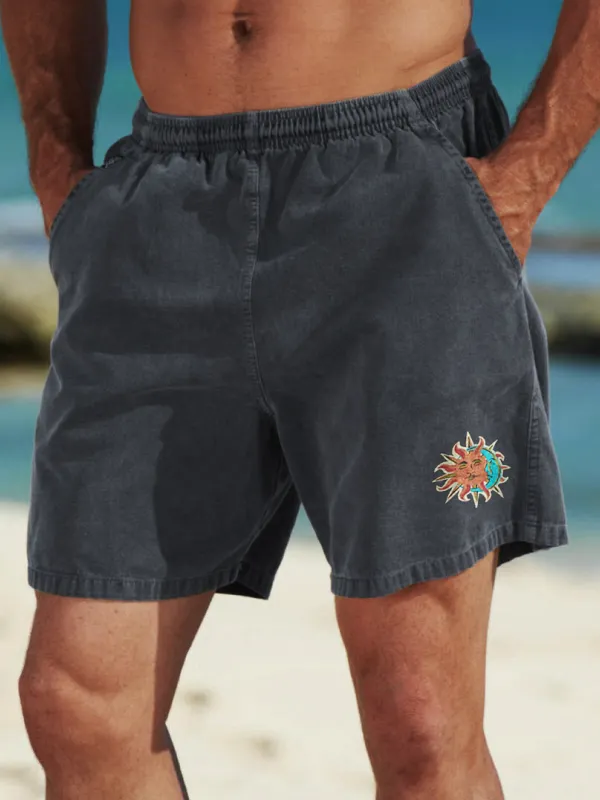 Unisex Retro Surf Elastic Waist Shorts - Pragmaace.com 
