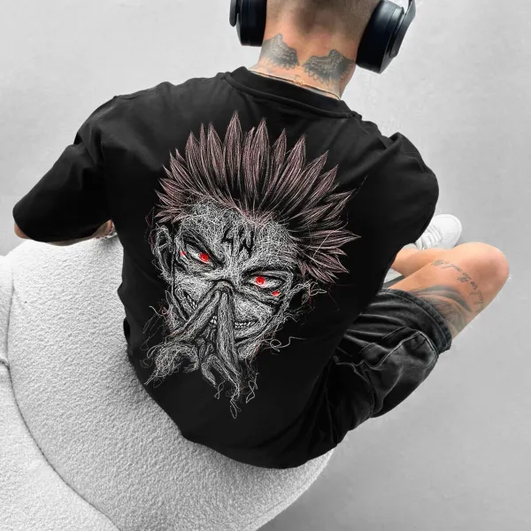 Unisex Casual Anime Print T-shirt Jujutsu Kaisen T-shirt - Yiyistories.com 