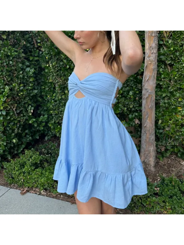 Stylish Pleated Date Girl Dresses - Cominbuy.com 