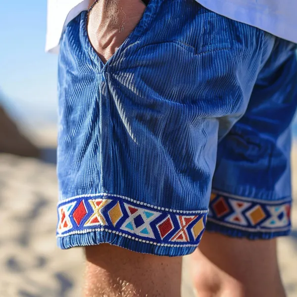 Retro Casual Corduroy Shorts Holiday Surf Shorts Skateboard Shorts - Trisunshine.com 