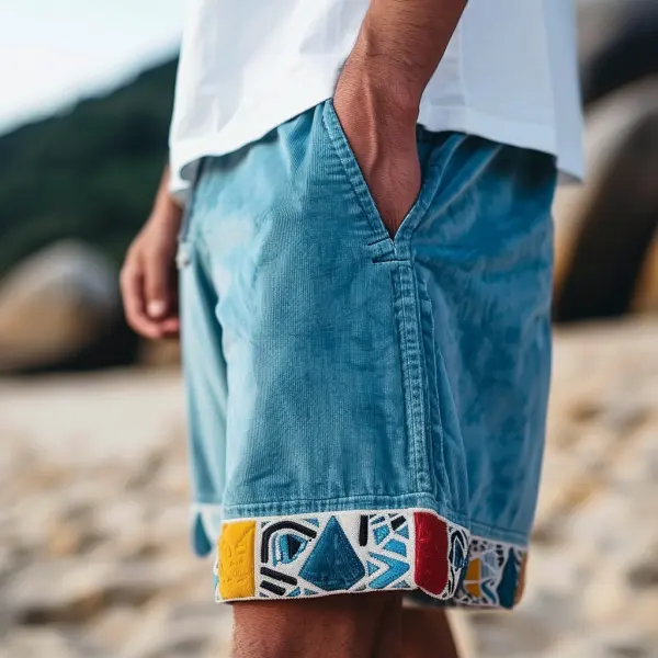 Retro Casual Corduroy Shorts Holiday Surf Shorts Skateboard Shorts - Trisunshine.com 