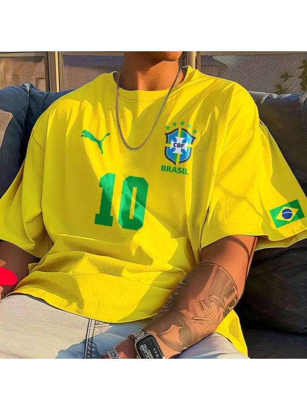 Unisex Casual Brazilian Print T-shirt - Anrider.com 