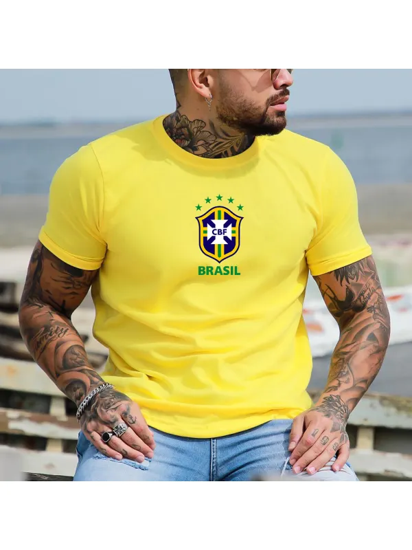 Men's Casual Brazilian Print T-shirt - Timetomy.com 