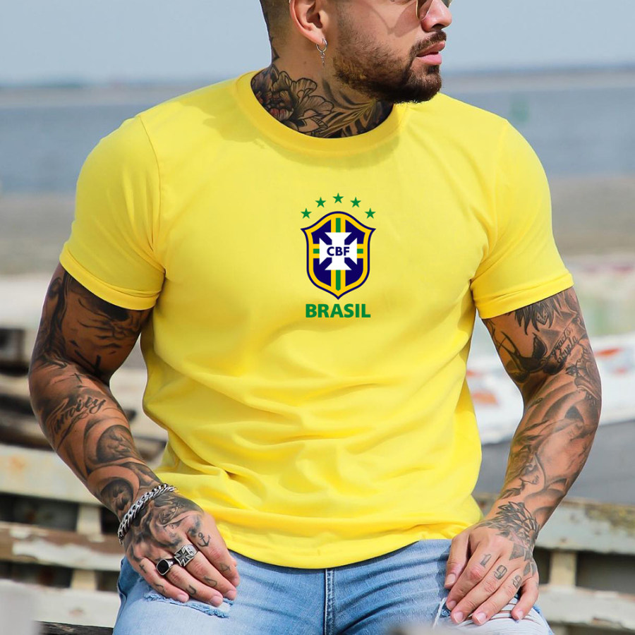 

Men's Casual Brazil National Football TeamT-shirt